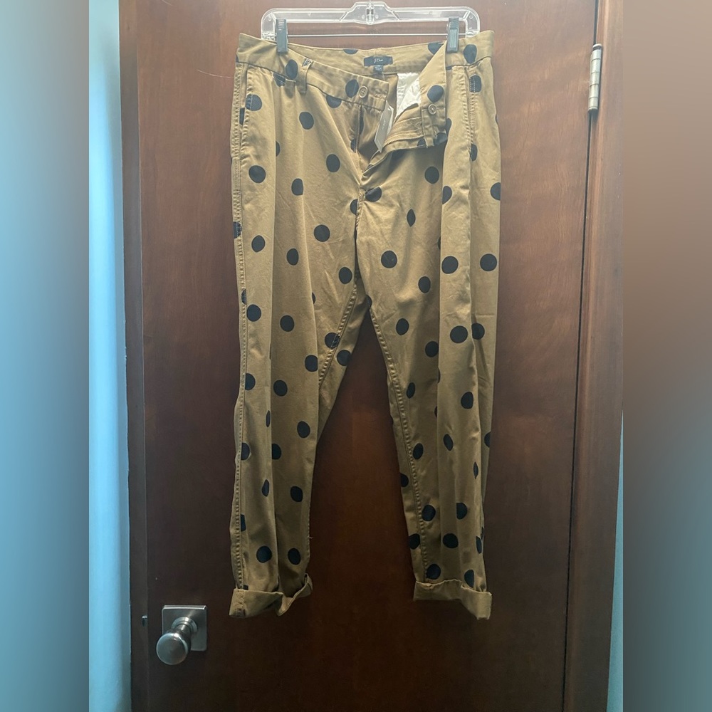 NWOT jcrew polka dot chino pants
